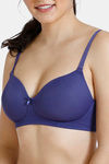 Zivame Padded Non Wired 3/4Th Coverage T-Shirt Bra - Blue Ribbon — thumbnail 6